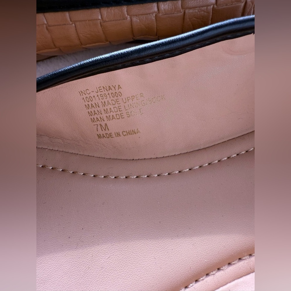 INC International | Jenaya tan / brown & black ballet flat shoes 7M handmade - Picture 10 of 12
